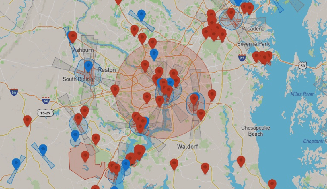 Drone shop geofencing map